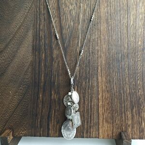 Premier Designs Near & Dear Necklace Cluster Of Lockets Pendant Silvertone 36"+4